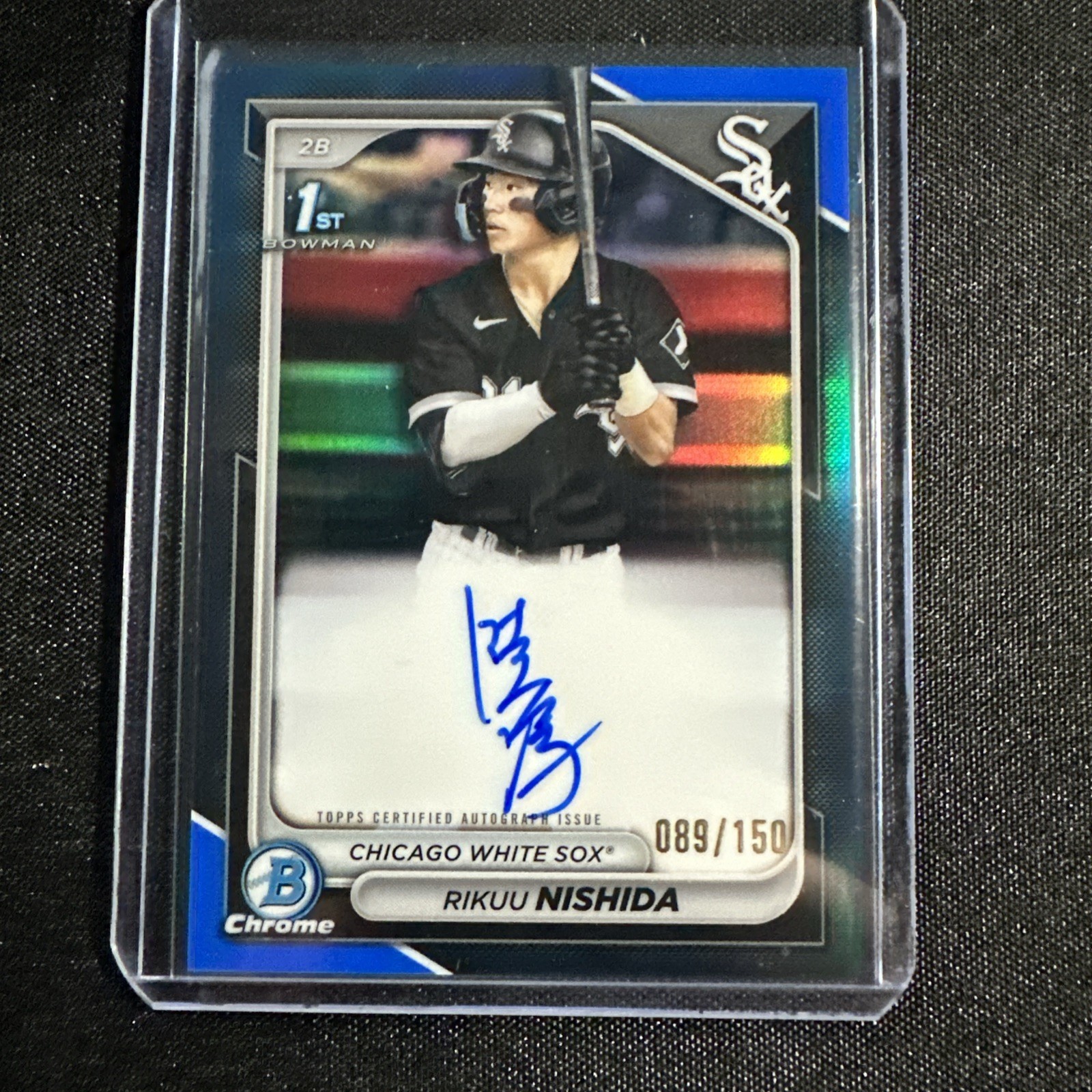 2024 Bowman Chrome 1st Rikuu Nishida Blue Refractor Auto /150 White Sox