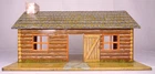 Vintage Marx Toys Tin Litho Log Cabin with Chimney Fort Apache Dearborn