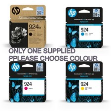 HP 924 Inkjets - Black, Cyan, Magenta, Yellow OEM - CHOOSE COLOUR  *2027 DATES*