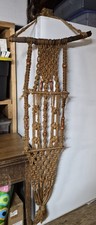 Vintage,Wall Hanging  Wooden Beads & Driftwood Stick, Brown