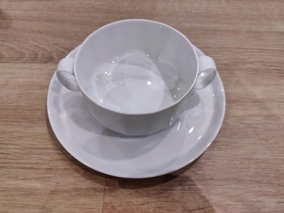Rosenthal Polygon Weiß Suppentassen und Untertassen -  (4 Stück)