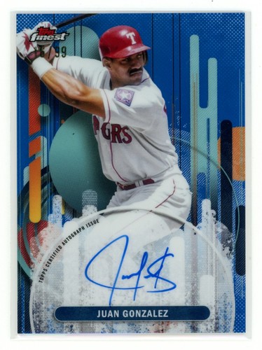 JUAN GONZALEZ 2025 Topps Finest Auto Autograph Blue Refractor #FA-JG 16/99