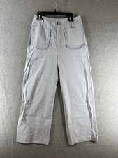 Anthropologie Maeve Colette Scallop-Pocket Crop Wide-Leg Pants Size 26