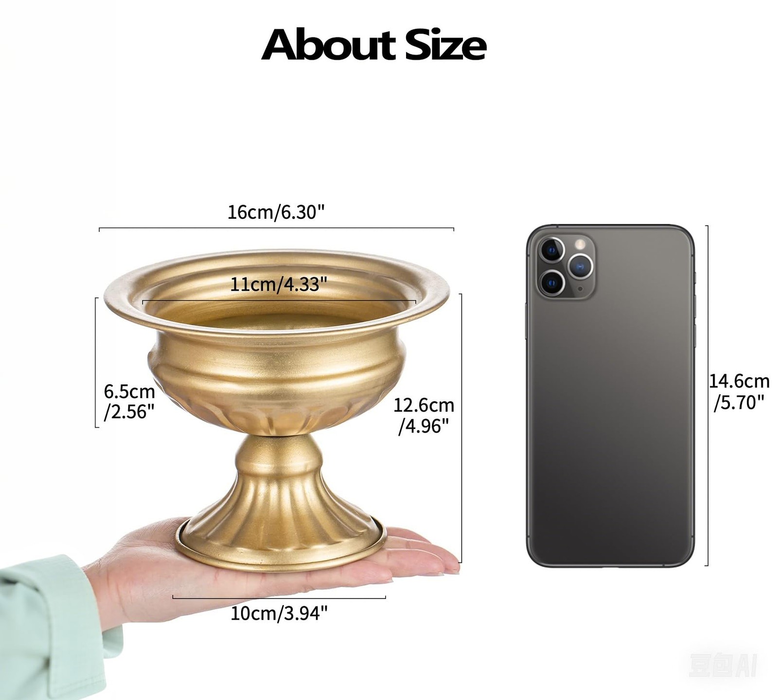 Metal Vases for Table Centerpieces Gold Compote Pedestal Vase Floral Containe...