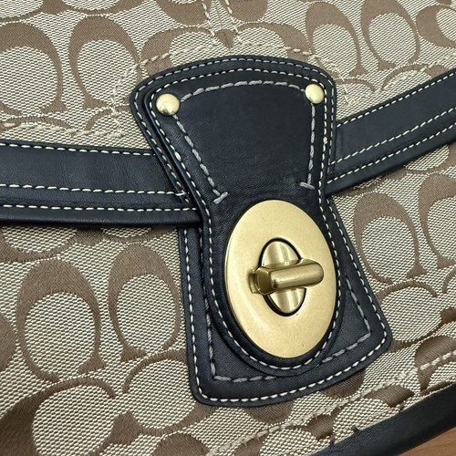 Vintage Y2K COACH F12857 Legacy Brown Signature Turnlock Large Hobo Shoulder Bag - Picture 17 of 20