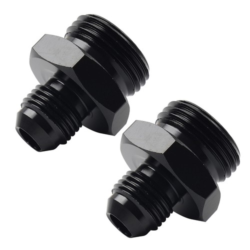 2X Schwarzes Aluminium AN6 Flare auf 8AN ORB Male Fitting Adapter mit O-Ringen - Picture 10 of 11