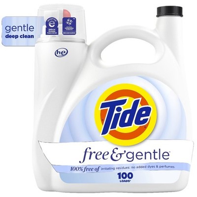 Hypoallergenic Unscented Free & Gentle Liquid Laundry Detergent for Sensitive