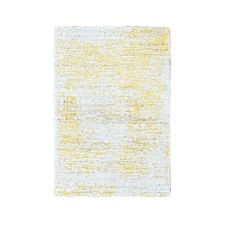2'1"x3' Yellow Hand Loomed Wool and Silk Modern Design Mat Oriental Rug 10504