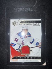 2018-19 SP Hockey Rookie Authentics Card # 139 Lias Andersson Memorabilia Card!. rookie card picture