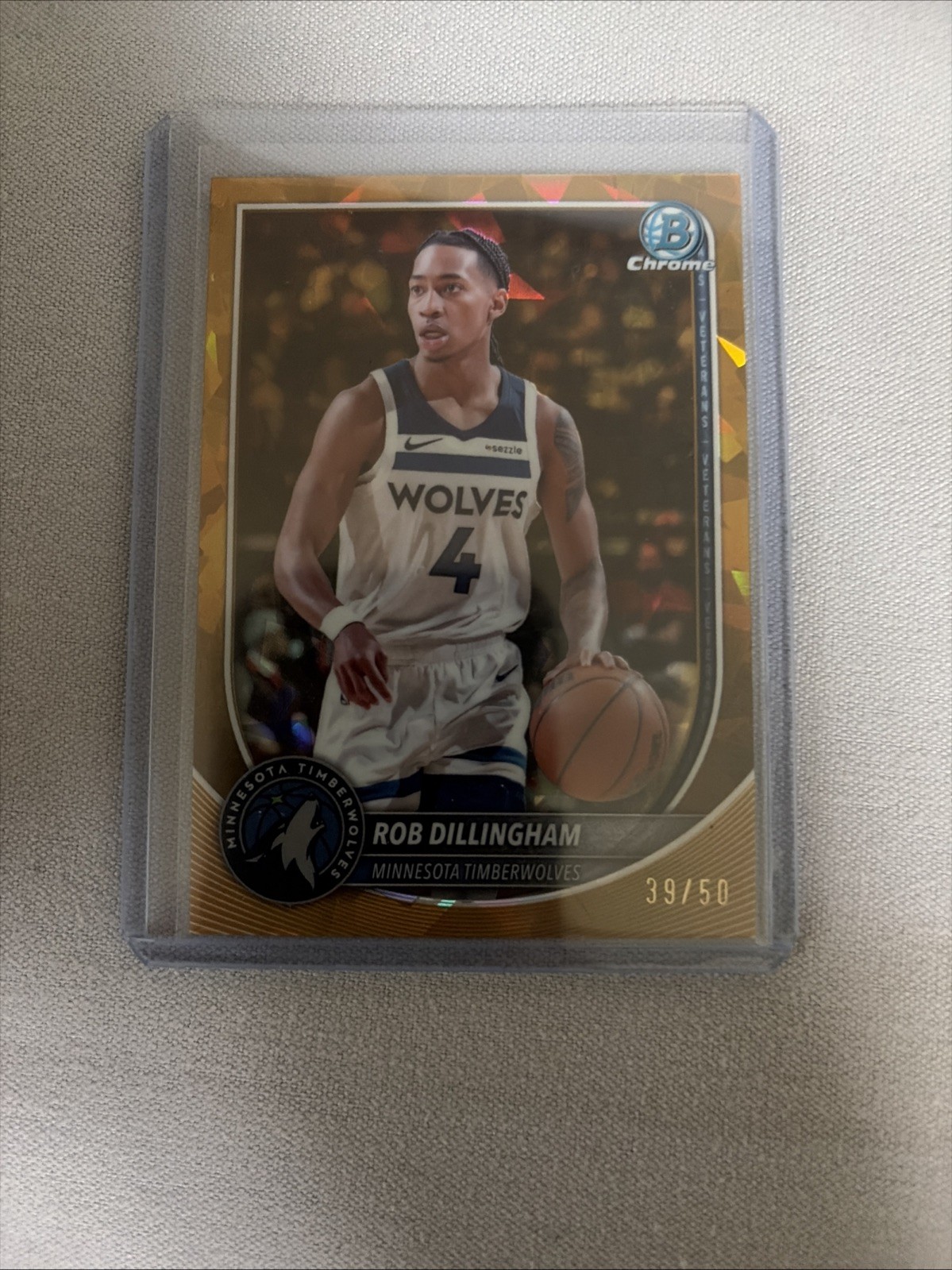 Rob Dillingham 2025-26 Topps Bowman Chrome #BCV-182 Gold Refractor /50