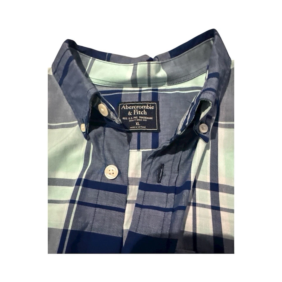 Camisa de manga larga a cuadros azul XL de Abercrombie & Fitch para hombre Foto 2 de 3