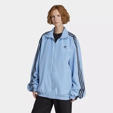 Adidas Originals Firebird Oversized Track Jacket Ash Blue Women Size L  NWT 90  