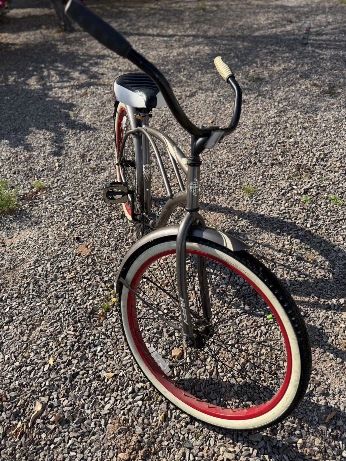 Bike 26 In Balloon Tires Black Red White Coaster Brake