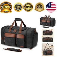 Canvas Duffle Bag Travel 50L Expandable Dark Grey - Canvas Duffel Bag