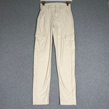 American Eagle Fake Leather Cargo Pants Cream Off White High Rise 000 Regular