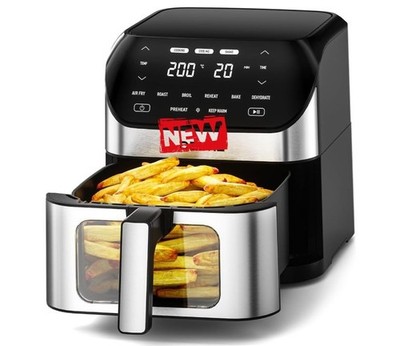 Freidora de aire grande 6.2QT con ventana visual y cocción saludable