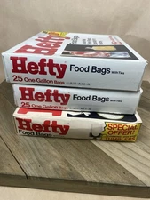 Vintage Hefty Food Bags Gallon Size Lot Of Three