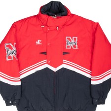 VINTAGE NCAA NEBRASKA HUSKERS 1990S HEAVY WINDBREAKER JACKET SIZE LARGE