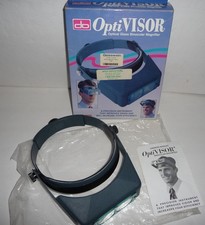 Donegan OptiVISOR  Adjustable Headband Magnifier DA-5, 2-1/2X Glass Lenses-NOB