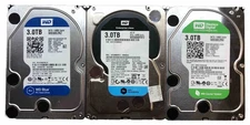 LOT OF 3 | Western Digital 3TB | Mixed Models | 3.5" SATA Hard Disks | Low Hours