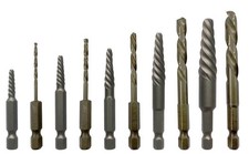 NordWolf 10-Piece Left Hand Drill Bit and Screw Extractor Set, M35 Cobalt Steel