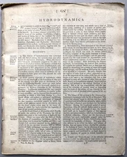 Hydrodynamics long Encyclopedia Britannica article with plates ca 1790s