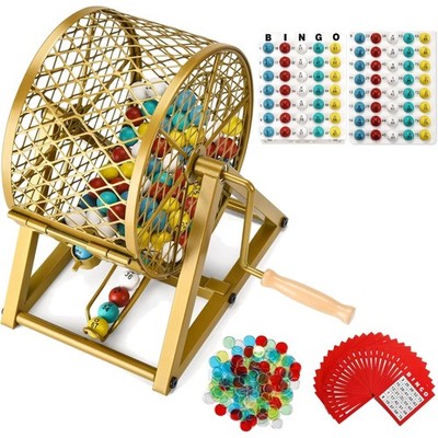 Bingo Game Set Adults Large Group Party Bingo Balls Chips Cage 30 Cards