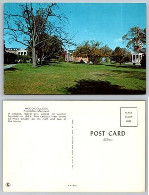 Hood College Frederick MD Campus View Coffman Chapel Dorms Vintage Postcard