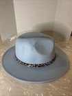 65% Cotton Hat Light Blue With Leopard Print Band — photo 2