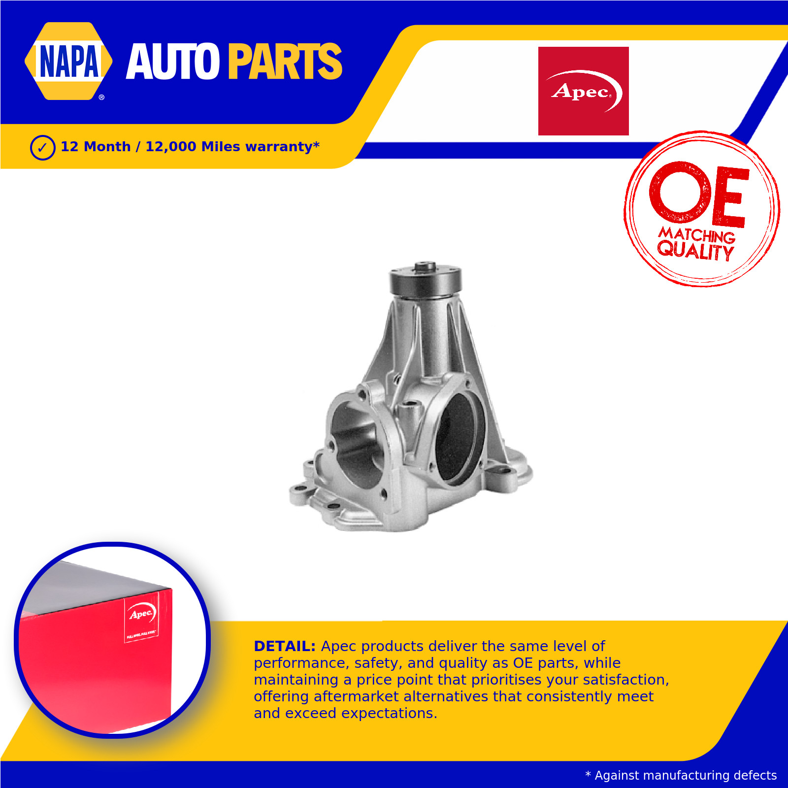 Water Pump AWP1310 Apec Coolant 1162001101 1162001201 1162001301 1162001401 New