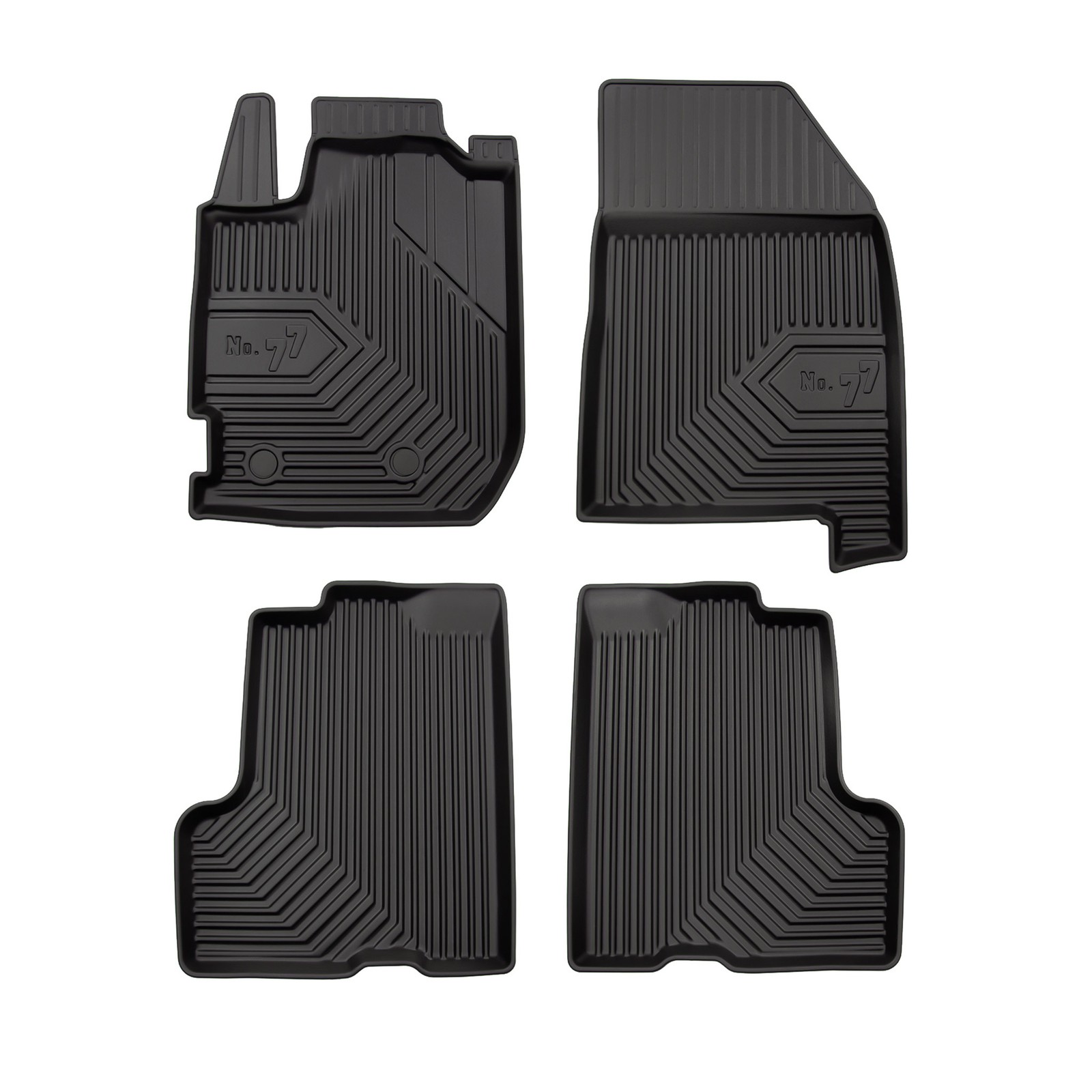 Tapis de sol TPE noir pour Dacia Duster II 2017-2021 Pre-FL - Kit de 4 pièces
