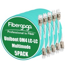 Multimode Uniboot OM4 LC to LC Fiber Patch Cable Duplex Optic 1M 3ft 5 PCS