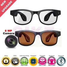 AI smart glasses with camera transition lenses for women with headphone