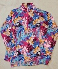 TOMMY BAHAMA GOLF/TENNIS 1/4 ZIP LONG SLEEVE PULLOVER FLORAL PRINT WOMENS SZ M