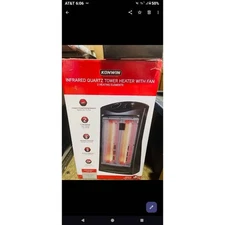 Konwin Infrared Quartz Tower Heater, Dual Element