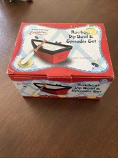 Boston Warehouse Row Boat w/Oar Spreader Dip Set ~ Ceramic ~ 2006~NIB