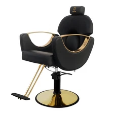 Barber Chair Reclining Salon Chair Hydraulic Stylist Chair 360° Rolling Black