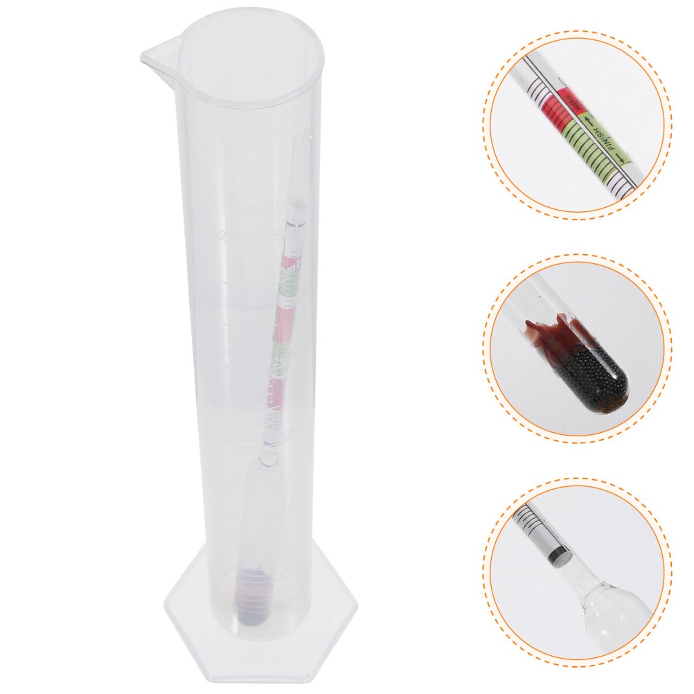 Hydrometer Kit For Alcohol Testing With Triple Scale And Test Cylinder