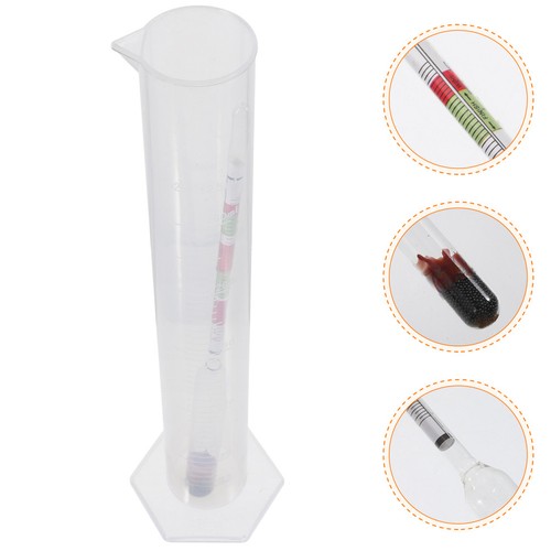 Hydrometer Kit For Alcohol Testing With Triple Scale And Test Cylinder