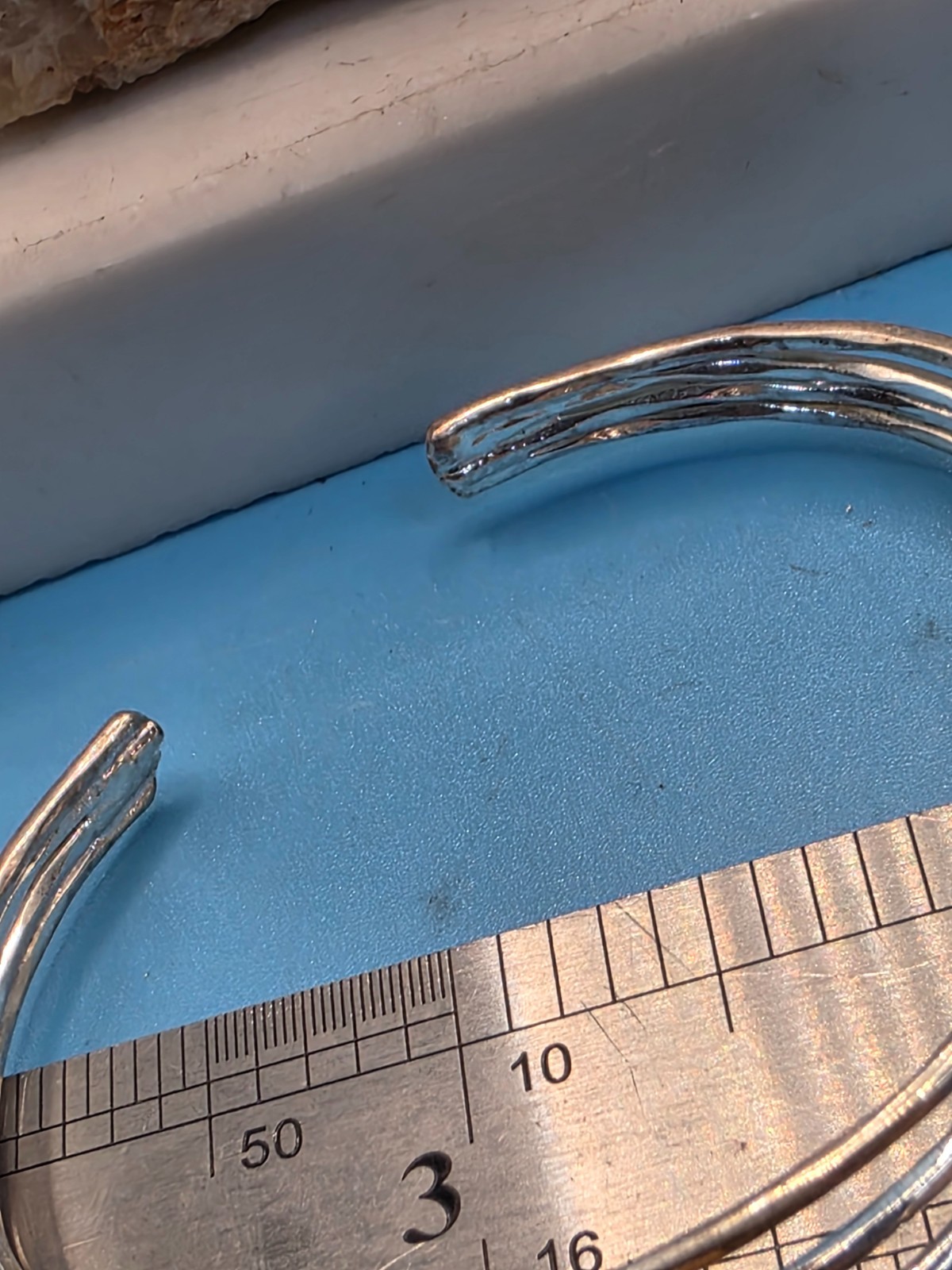 Sterling Silver  Multi Wire Handmade Bracelet Cuf… - image 3