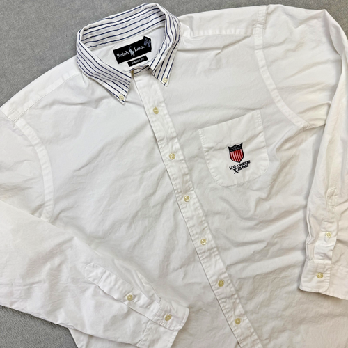 Polo Ralph Lauren Shirt Mens Large White Xth 1932 Olympics Los Angeles Crest - Picture 4 of 10