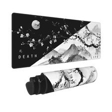 Black White Japanese Cherry Blossom Gaming Mouse Pad 31.5 x 11.8 Inch XL Pink...
