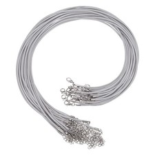 20Pcs Waxed Necklace Cord Bulk Grey 2mm Dia 18" Necklace String Rope