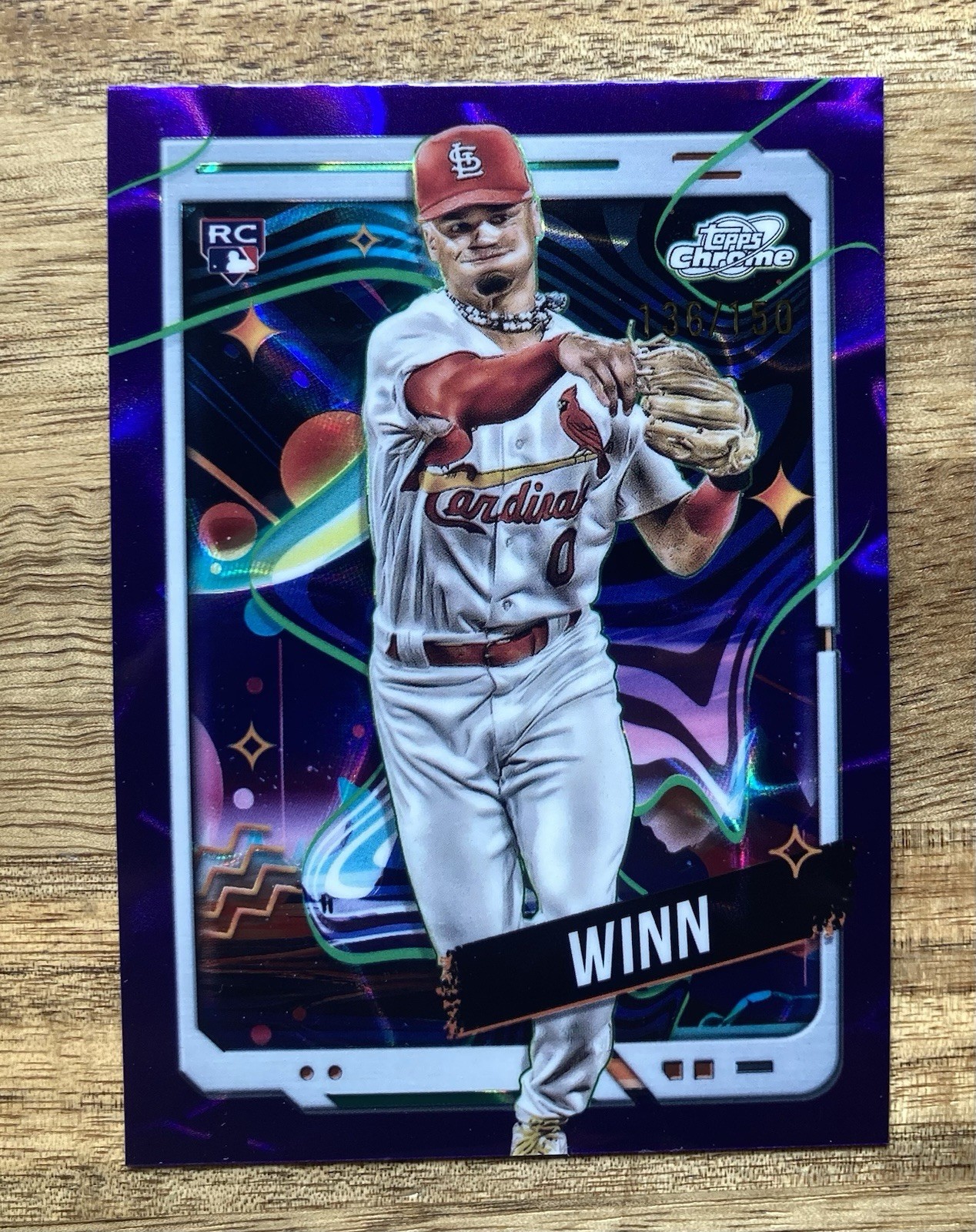 2024 Topps Cosmic Chrome Baseball Masyn Winn Purple Refractor /150 RC