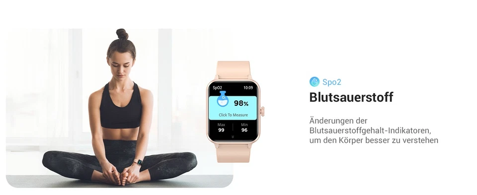 Smartwatch Herren Damen mit Bluetooth Anruf wasserdicht für Android & iOS R50 - Bild 4 von 4
