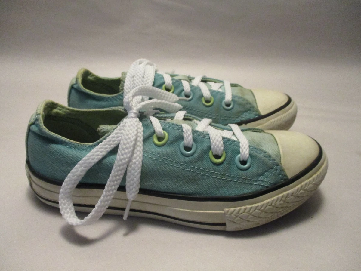 Converse All Star Kids Junior 12M Turquoise Double Tongue Low Rise