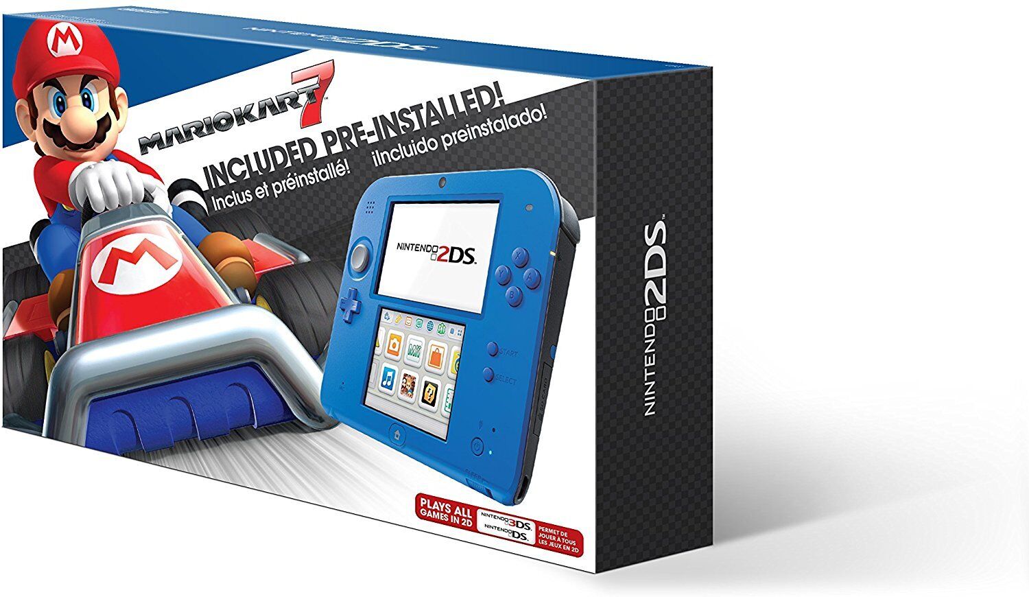 Nintendo 2DS Mario Kart 7 Limited Edition Electric Blue Handheld 