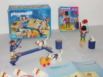 Playmobil lot cirque - 4237 + 4760 Educatrice avec chiens savants +notice ,Clown - Photo 1/4