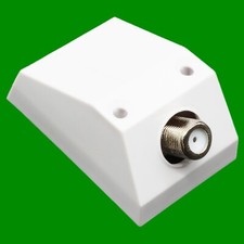White Single F Socket Satellite SKY, Virgin, DAB, Surface Mount Outlet Socket