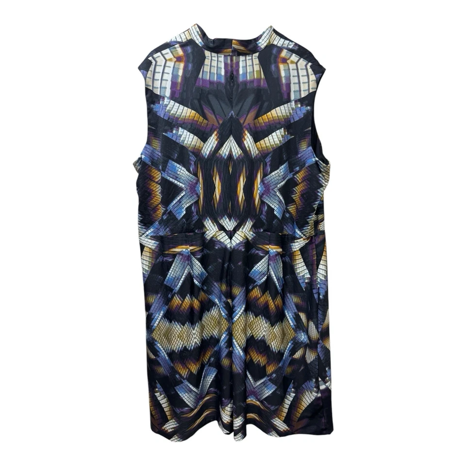 R&K Originals Dress Womens Size 3X Sleeveless Geometric Black Brown Blue White - Image 4 of 4